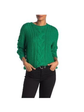 One A Mixed Knit Crew Neck Sweater